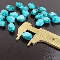 14x8mm Twisted Oval Beads, Aqua Givre Czech Pressed Glass Barrels (36)