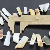Flat Mother of Pearl Beads, Top Drilled Graduated Strand 