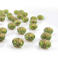 Olivine Faceted Glass 10x7mm Rondelle Beads
