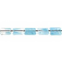 Vintage 9x6mm Rectangular Aqua Glass Givre Beads