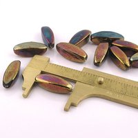 22x8mm Metallic Iris Tapered Barrels (12)