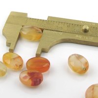 13mm Faceted Oval Carnelian Beads