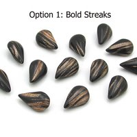 13mm Vintage Black Teardrop Glass Stones (24)
