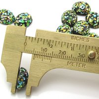 Vintage 12x10mm Oval Foiled Lampwork Cabochons