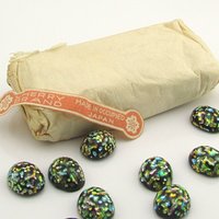 Vintage 12x10mm Oval Foiled Lampwork Cabochons