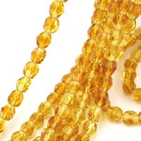 Small Faceted Beads, 2-Tone Brown Czech Glass Fire Polished Rounds