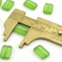 12x8mm Green Window Beads, Flat Rectangles