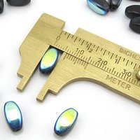 11x6mm Ovals, Jet Vitrail Czech Pressed Glass Beads