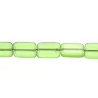12x8mm Green Window Beads, Flat Rectangles