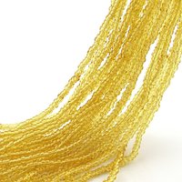 Translucent Topaz Czech Glass 14/0 Rocaille Seed Beads