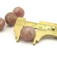 18mm Faceted Spheres, Half Drilled Mauve Quartz Beads