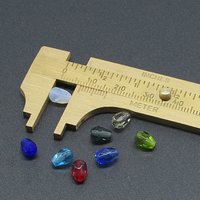 7x5mm Faceted Teardrops, Translucent Taupe Czech Fire Polished Beads (24)
