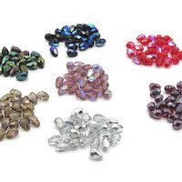 Light Amethyst AB 7x5mm Faceted Teardrops