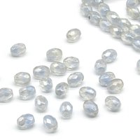 Vintage 9mm Faceted Oval Givre Beads