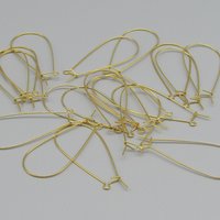 47mm Gold Plated Kidney Ear Wires with Long, Tapered Loops