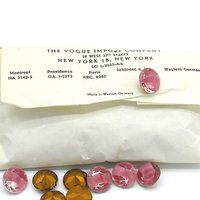 60ss Rose Pink Givre Rhinestone Dentelles, Vintage 14mm Faceted 2-Tone Point Back Glass Gems (12)