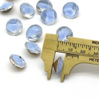 60ss Rhinestone Dentelles, Vintage 14mm Point Back Glass Gems with 2-Tone Light Sapphire Givre (12)