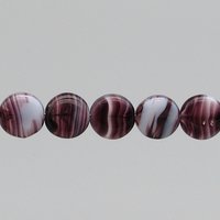 12mm Striped Glass Coin Beads
