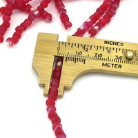 4mm Triangular Beads, Matte Ruby AB Small Flat Red Czech Pressed Glass Spacers