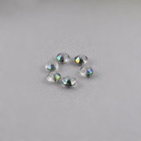 Vintage 6mm Rondelles, Crystal Vitrail Iridescent Faceted Saucer Beads
