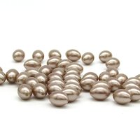 Vintage 12mm Oval Taupe Plastic Pearls