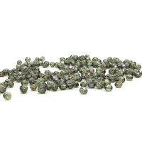 4mm Faceted Rounds, Moss Green Luminescent Czech Glass Beads (100)