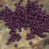6/0 Seed Beads, 3.5mm Opaque Purple Metallic Suede Mini Rocailles (25g)