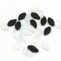 Small Glass Leaves 11x5.5mm, Side Drilled Czech Glass Beads (25)