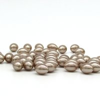 Vintage 12mm Oval Taupe Plastic Pearls