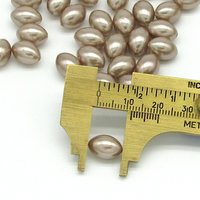 Vintage 12mm Oval Taupe Plastic Pearls