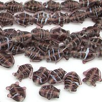 Purple 18mm Glass Fish Beads