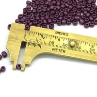 6/0 Seed Beads, 3.5mm Opaque Purple Metallic Suede Mini Rocailles (25g)