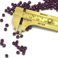 6/0 Seed Beads, 3.5mm Opaque Purple Metallic Suede Mini Rocailles (25g)