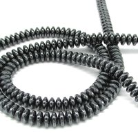 Non-Magnetic Hematite 9mm Convex Saucer Beads, Dark Gray 9x4mm Semiprecious Gemstone Rondelles