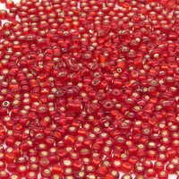 8/0 Round Seed Beads Red Foiled Rocailles
