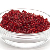 8/0 Round Seed Beads Red Foiled Rocailles