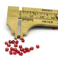 8/0 Round Seed Beads Red Foiled Rocailles