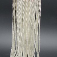 4mm White Plastic Pearls, Opaque Vintage Beads 60" Strand