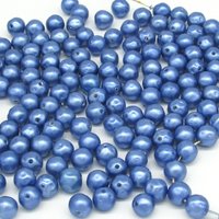 8mm Blue Lustre Pearlized Beads
