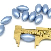 23x12mm Oval Plastic Pearls, Vintage Powder Blue Beads