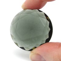 32mm Rhinestone Dentelle, Large Vintage Faceted Round Unfoiled Point Back Glass Gem
