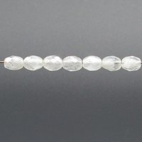 Vintage 9mm Oval White Givre Beads
