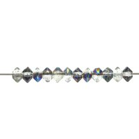 Vintage 6mm Rondelles, Crystal Vitrail Iridescent Faceted Saucer Beads