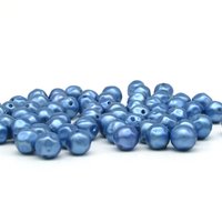8mm Blue Lustre Pearlized Beads