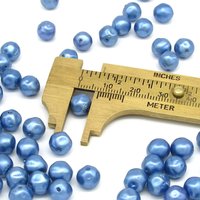 8mm Blue Lustre Pearlized Beads