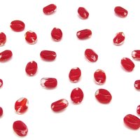 11x8.5mm Pinched Oval Beads with Red Givre