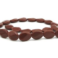 18mm Flat Oval Beads, Faceted Goldstone