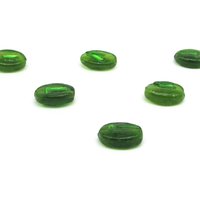 Green 16mm Flat Oval Lampwork Beads