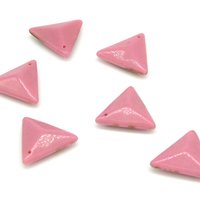 18mm Triangular Pendants, Top Drilled Vintage Pink and Gold Glass Stones