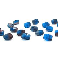 Two-Tone Faceted Oval Beads, 10x8mm Barrels